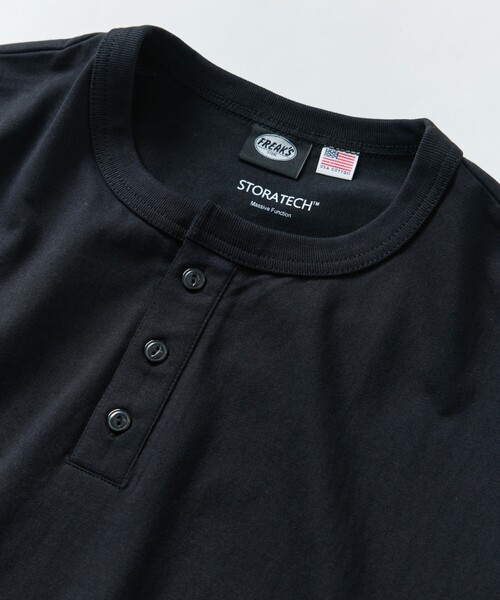 FREAK'S STORE(フリークスストア)の「限定展開 STRATECH/ストラテック ヘンリーネック Tシャツ/抗菌/防臭/制菌/UVカット/接触冷感/吸水速乾(Tシャツ/カットソー・メンズ・チャコールグレー/ホワイト/ブラック/グレイッシュベージュ/ネイビー・SMALL/MEDIUM/LARGE/X-LARGE)」の17枚目の写真