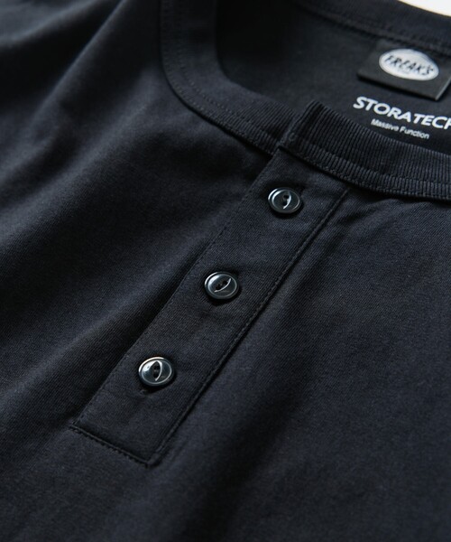 FREAK'S STORE(フリークスストア)の「限定展開 STRATECH/ストラテック ヘンリーネック Tシャツ/抗菌/防臭/制菌/UVカット/接触冷感/吸水速乾(Tシャツ/カットソー・メンズ・チャコールグレー/ホワイト/ブラック/グレイッシュベージュ/ネイビー・SMALL/MEDIUM/LARGE/X-LARGE)」の18枚目の写真