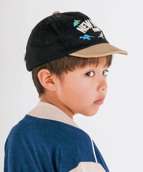 SLAP SLIP（スラップスリップ）の「モチーフ刺しゅうバイカラーローキャップ(52~54cm)（キャップ・キッズ・ブラック/ブルー・S/M）」の13枚目の写真
