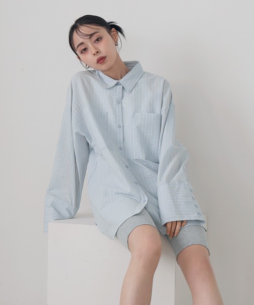 セール】ストライプオーバーシャツ（シャツ/ブラウス）｜LIAN（リアン