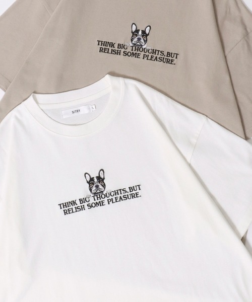 SITRY(シトリー)の「SITRY Animal Embroidery T-Shirt/別注 オーバーサイズ アニマル ワンポイント刺繍 半袖Tシャツ レディース メンズ(Tシャツ/カットソー・メンズ・ホワイト系その他/ブラック/ブルー/ブラック系その他/ベージュ系その他/ブルー系その他/ホワイト/ベージュ・M/XL/L)」の1枚目の写真