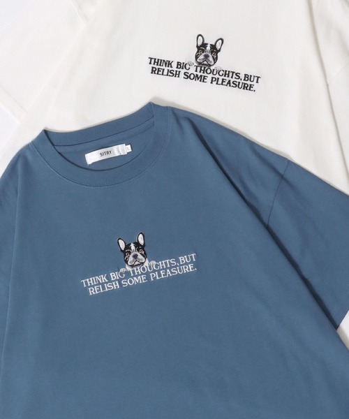 SITRY(シトリー)の「SITRY Animal Embroidery T-Shirt/別注 オーバーサイズ アニマル ワンポイント刺繍 半袖Tシャツ レディース メンズ(Tシャツ/カットソー・メンズ・ホワイト系その他/ブラック/ブルー/ブラック系その他/ベージュ系その他/ブルー系その他/ホワイト/ベージュ・M/XL/L)」の7枚目の写真