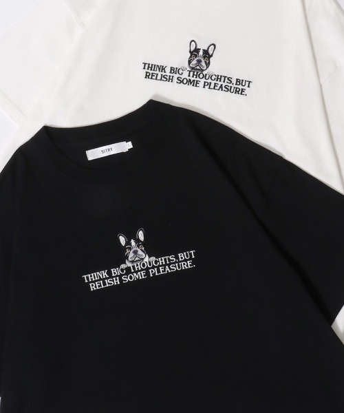 SITRY(シトリー)の「SITRY Animal Embroidery T-Shirt/別注 オーバーサイズ アニマル ワンポイント刺繍 半袖Tシャツ レディース メンズ(Tシャツ/カットソー・メンズ・ホワイト系その他/ブラック/ブルー/ブラック系その他/ベージュ系その他/ブルー系その他/ホワイト/ベージュ・M/XL/L)」の3枚目の写真