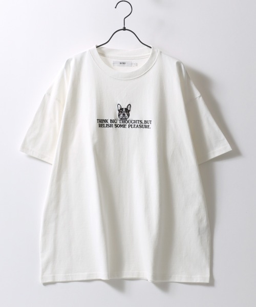 SITRY(シトリー)の「SITRY Animal Embroidery T-Shirt/別注 オーバーサイズ アニマル ワンポイント刺繍 半袖Tシャツ レディース メンズ(Tシャツ/カットソー・メンズ・ホワイト系その他/ブラック/ブルー/ブラック系その他/ベージュ系その他/ブルー系その他/ホワイト/ベージュ・M/XL/L)」の9枚目の写真