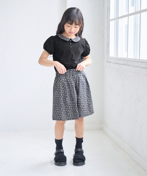 ROPE' PICNIC(ロペピクニック)の「【KIDS/キッズ】プチフラワースカート風キュロット/セットアップ対応(その他パンツ・キッズ・ネイビー/オフホワイト・L/M/S)」の7枚目の写真