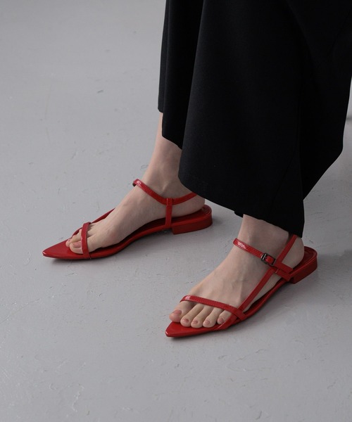 LOWRYS FARM(ローリーズファーム)の「ポインテッドナローサンダル 287486(サンダル・レディース・ブラック/シルバー/レッド/レオパード・MEDIUM/LARGE)」の3枚目の写真