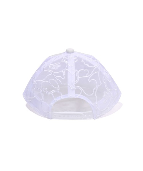 A BATHING APE(アベイシングエイプ)の「LINE CAMO JACQUARD MESH BLOCKING LOGO CAP(キャップ・メンズ・ネイビー・FREE)」の5枚目の写真