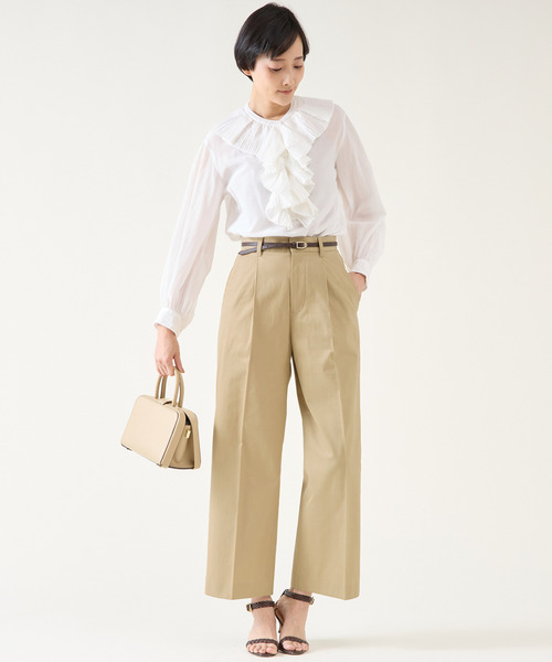 ♥️新品タグ付♥️定価26,400円♥️FLORENT　プリーツブラウス　日本製 楽天市場】whyto ホワイト ベルマックス スタンドカラー 裾