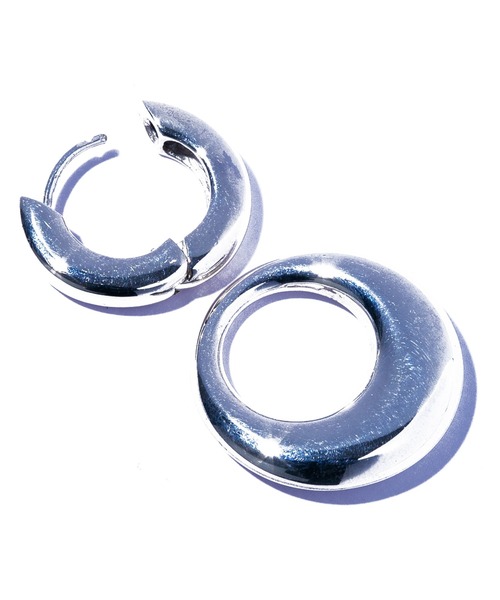 quip queint(クイップクエイント)の「【quip queint】trive double hoop pierce/ボウリング ダブル フープ ピアス(ピアス(両耳用)・レディース・シルバー・FREE)」の4枚目の写真