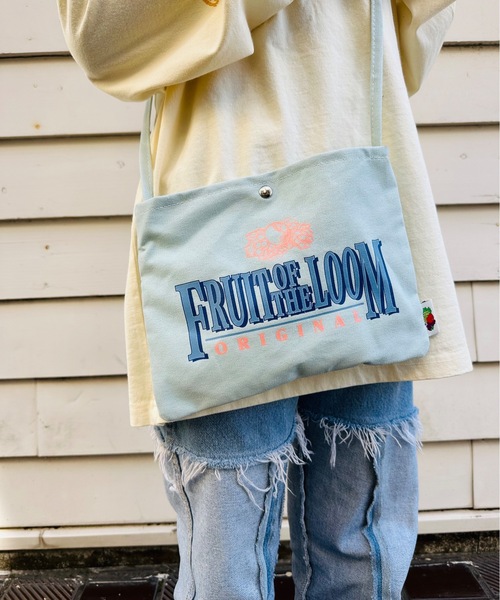 FRUIT OF THE LOOM(フルーツオブザルーム)の「FRUIT OF THE LOOM / FTL GRAPHIC COTTON SHOULDER BAG / 80977400(ショルダーバッグ・レディース・グリーン/ブルー/オレンジ/イエロー/サックスブルー/ベージュ・ONESIZE)」の4枚目の写真