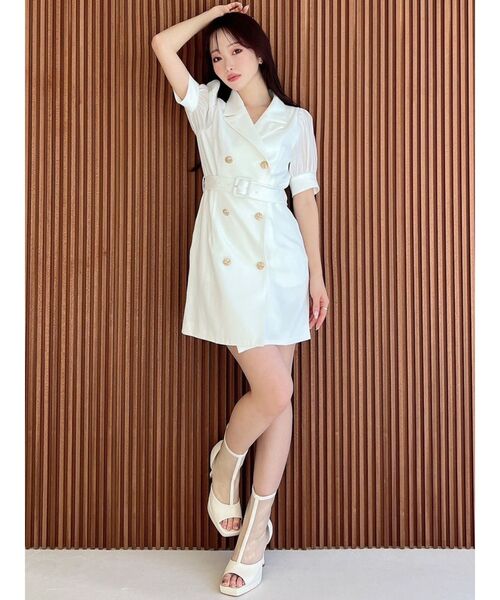 RESEXXY（リゼクシー）の「スリーブシアーデザインミニワンピース（ワンピース・レディース・ブラック/イエロー/その他1/ホワイト・FREE）」の9枚目の写真