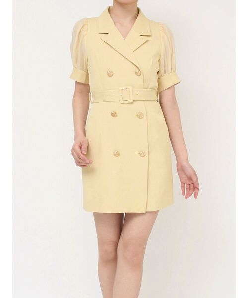 RESEXXY（リゼクシー）の「スリーブシアーデザインミニワンピース（ワンピース・レディース・ブラック/イエロー/その他1/ホワイト・FREE）」の6枚目の写真