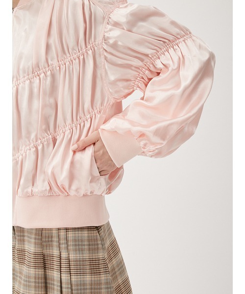 美品❣️CALEE❣️キャリー❣️MAー1ブルゾン セール】【WEB・一部店舗限定カラー】ギャザーMA1ブルゾン（MA-1