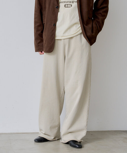 WHIMSIC(ウィムジック)の「*【WHIMSIC/SETUP対応/セルフカット】ガーメントダイスウェットパンツ(スウェットパンツ・レディース・オフホワイト/チャコールグレー・FREE)」の2枚目の写真