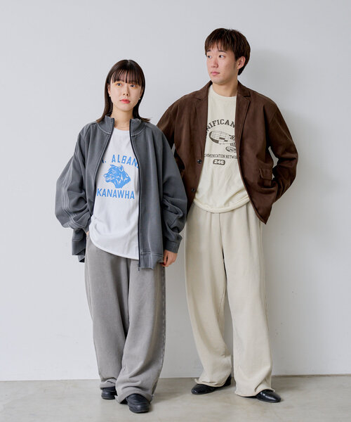 WHIMSIC(ウィムジック)の「*【WHIMSIC/SETUP対応/セルフカット】ガーメントダイスウェットパンツ(スウェットパンツ・レディース・オフホワイト/チャコールグレー・FREE)」の3枚目の写真