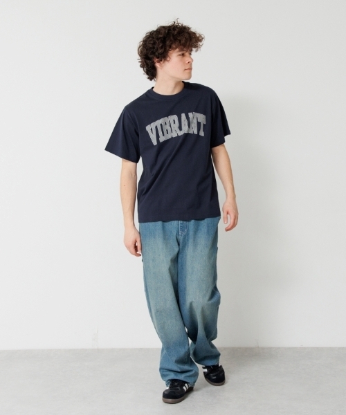 GLAZOS（グラソス）の「【大人向けサイズあり】【プチプラ】フロントアーチロゴ半袖Tシャツ（Tシャツ/カットソー・キッズ・ベージュ/ブルー/ブラック/カーキ/ホワイト/ネイビー・S/L/M/LL）」の21枚目の写真