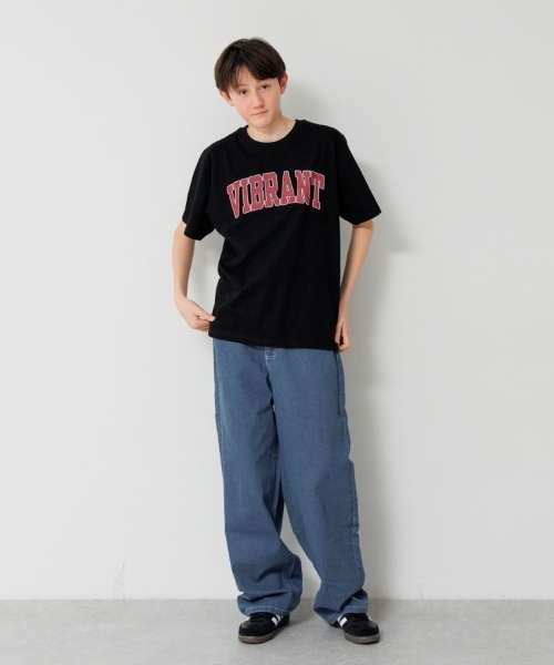 GLAZOS（グラソス）の「【大人向けサイズあり】【プチプラ】フロントアーチロゴ半袖Tシャツ（Tシャツ/カットソー・キッズ・ベージュ/ブルー/ブラック/カーキ/ホワイト/ネイビー・S/L/M/LL）」の12枚目の写真