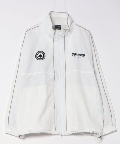 THRASHER(スラッシャー)の「【THRASHER/スラッシャー】ナイロンタスラン パイピングブルゾン(ナイロンジャケット・メンズ・ホワイト/ブラック・MEDIUM/X-LARGE/LARGE)」の2枚目の写真