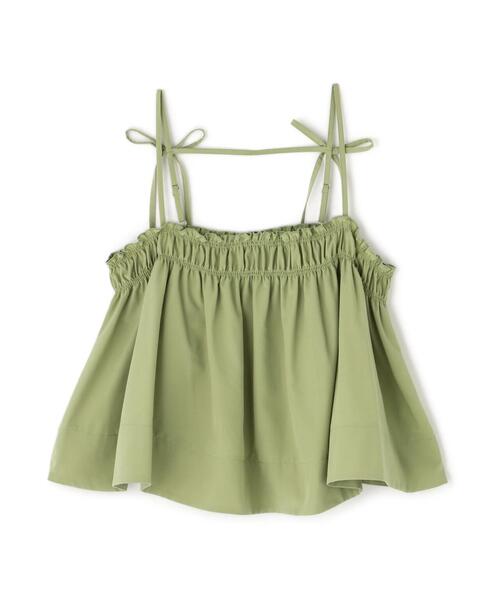 NATURAL BEAUTY BASIC(ナチュラルビューティーベーシック)の「◇【THINK NATURAL】テントラインギャザーキャミトップス(キャミソール・レディース・ライトグリーン/ブラック/オフホワイト・FREE)」の13枚目の写真