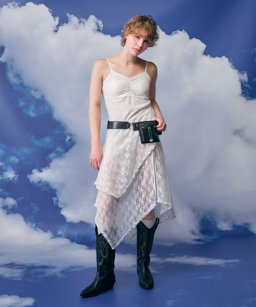 ACLENT（アクレント）の「レーススイッチングフリルワンピース（ワンピース・レディース・ブラック/ホワイト・FREE）」の10枚目の写真