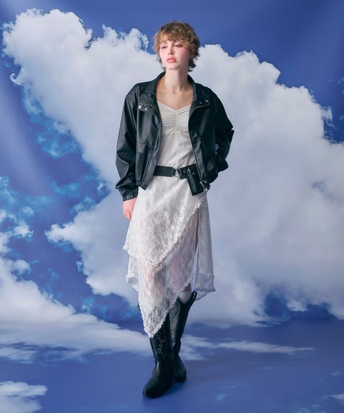 ACLENT（アクレント）の「レーススイッチングフリルワンピース（ワンピース・レディース・ブラック/ホワイト・FREE）」の12枚目の写真