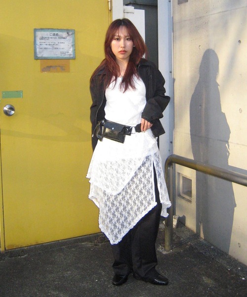 ACLENT（アクレント）の「レーススイッチングフリルワンピース（ワンピース・レディース・ブラック/ホワイト・FREE）」の19枚目の写真