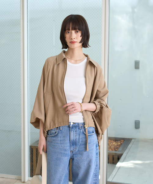 【新品】roughlow コクーンブルゾン ベージュ 完売品 人気追加】コクーンブルゾン｜Rouge vif la cle / ルージュ・ヴィフ ラクレ
