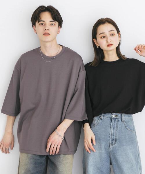 SENSE OF PLACE by URBAN RESEARCH（センスオブプレイスバイアーバンリサーチ）の「『ユニセックス』ポンチエクストラルーズTシャツ（Tシャツ/カットソー・メンズ・チャコールグレー/ブラック/ネイビー/ホワイト/ブルー系その他・MEDIUM/LARGE）」の18枚目の写真