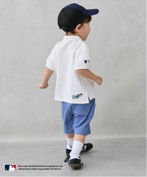 petit main(プティマイン)の「【MLB】カットデニムハーフパンツ(デニムパンツ・キッズ・アイボリー/ブラック/ブルー・80cm/100cm/120cm/110cm/90cm/130cm)」の6枚目の写真