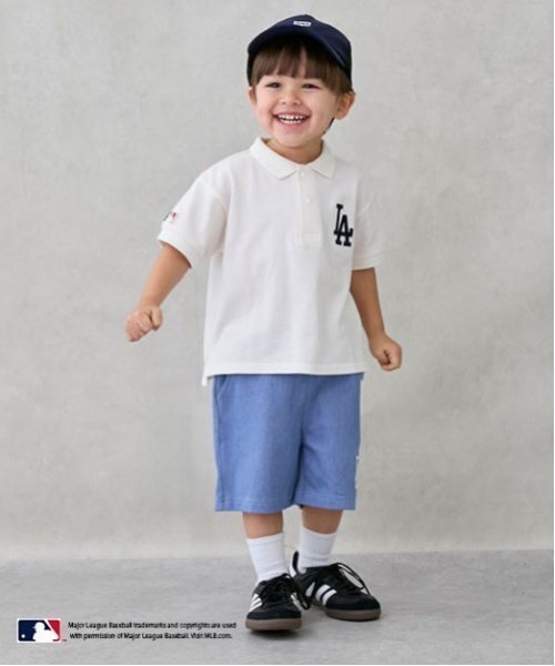 petit main(プティマイン)の「【MLB】カットデニムハーフパンツ(デニムパンツ・キッズ・アイボリー/ブラック/ブルー・80cm/100cm/120cm/110cm/90cm/130cm)」の7枚目の写真