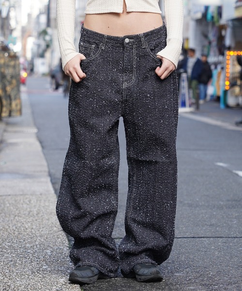 BIG CITY MARKET(ビッグシティマーケット)の「【D-LAND】ネップデニム バレルカーブパンツ / Nep Denim Barrel Curve Pants(デニムパンツ・メンズ・ブラック/インディゴブルー/ブルー・S/L/M)」の4枚目の写真