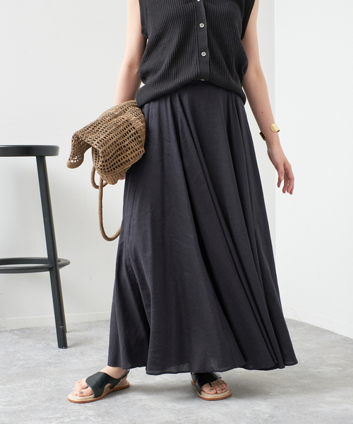 Spick & Span リネンブレンドイージーフレアスカート セール】リネンブレンドイージーフレアスカート（スカート
