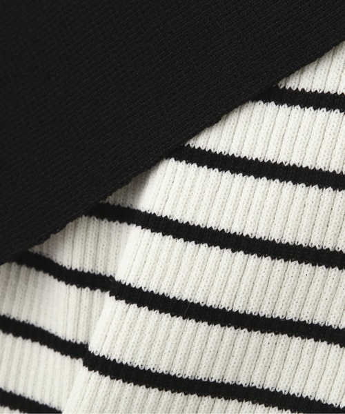 JILL by JILL STUART(ジルバイジルスチュアート)の「◇配色ビッグカラーリブニット(ニット/セーター・レディース・ベージュ/ブラック系その他/ブラック・FREE)」の12枚目の写真