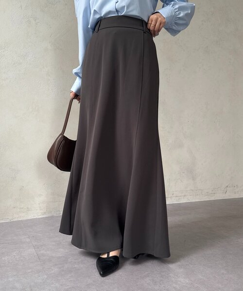 Thevon（ゼボン）の「Iラインマーメイドスカート（スカート・レディース・チャコールグレー/アイボリー/ブラック・M/S）」の3枚目の写真