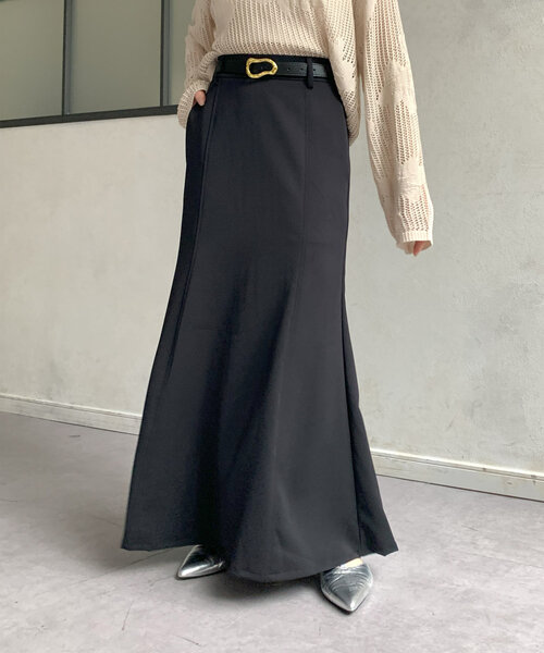 Thevon（ゼボン）の「Iラインマーメイドスカート（スカート・レディース・チャコールグレー/アイボリー/ブラック・M/S）」の2枚目の写真