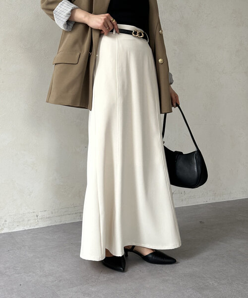 Thevon（ゼボン）の「Iラインマーメイドスカート（スカート・レディース・チャコールグレー/アイボリー/ブラック・M/S）」の5枚目の写真