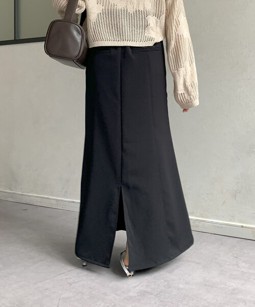 Thevon（ゼボン）の「Iラインマーメイドスカート（スカート・レディース・チャコールグレー/アイボリー/ブラック・M/S）」の12枚目の写真