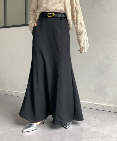 Thevon（ゼボン）の「Iラインマーメイドスカート（スカート・レディース・チャコールグレー/アイボリー/ブラック・M/S）」の14枚目の写真