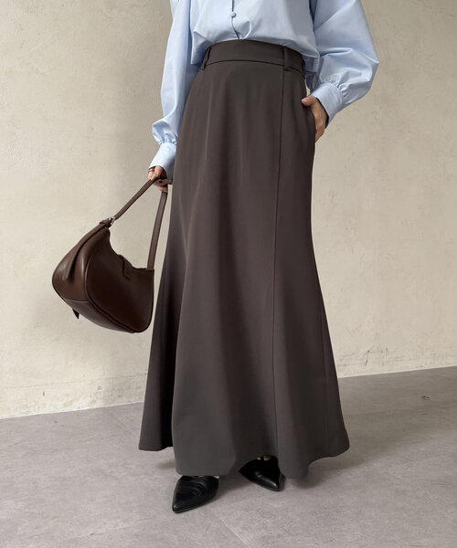 Thevon（ゼボン）の「Iラインマーメイドスカート（スカート・レディース・チャコールグレー/アイボリー/ブラック・M/S）」の21枚目の写真