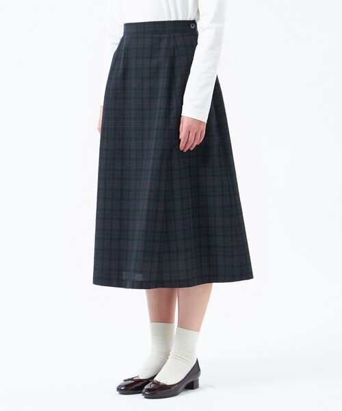 MACKINTOSH PHILOSOPHY（ﾏｯｷﾝﾄｯｼｭ ﾌｨﾛｿﾌｨｰ）の「サッカーチェックフレアスカート（スカート・レディース・ダークネイビー/イエロー・38/36/34）」の8枚目の写真