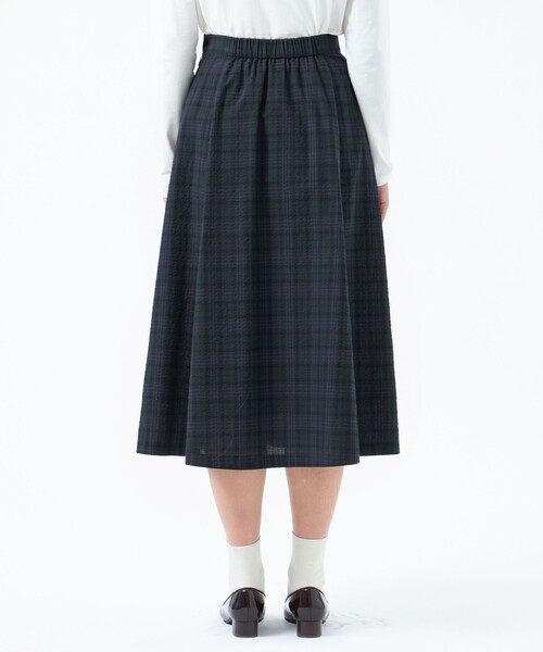 MACKINTOSH PHILOSOPHY（ﾏｯｷﾝﾄｯｼｭ ﾌｨﾛｿﾌｨｰ）の「サッカーチェックフレアスカート（スカート・レディース・ダークネイビー/イエロー・38/36/34）」の9枚目の写真