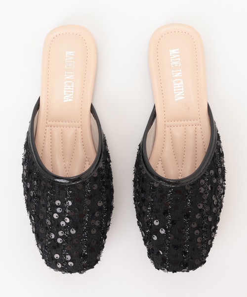 Lace Ladies(レースレディース)の「ツイード スパンコール ラウンドトゥ フラット ミュール サンダル(サンダル・レディース・アイボリー/ブラック・22.5cm/23.5cm/24cm/24.5cm/25cm/23cm)」の15枚目の写真