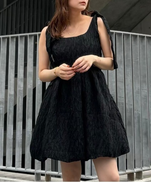 セール】organdie balloon ribbon one-piece（ワンピース