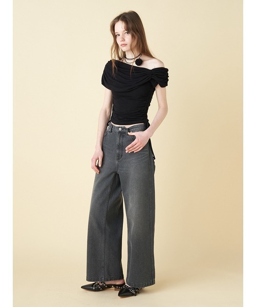 FURFUR(ファーファー)の「【WEB・一部店舗限定カラー】ドレープローズトップス(Tシャツ/カットソー・レディース・サックスブルー/ブラック/ピンク/ホワイト・FREE)」の18枚目の写真
