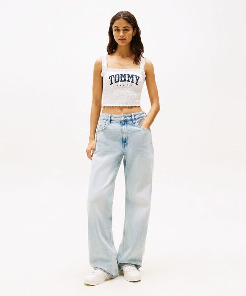   - 1点のみ！新品未使用  jeans 90s ロゴタンクトップ 白 tommy jeans（トミー ジーンズ）の「スモックバーシティブラレット