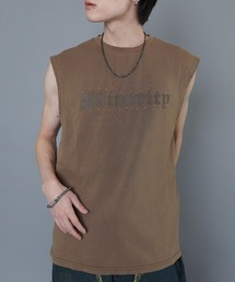 SPINNS | ピグメントノースリーブTシャツ/ストーンロゴ(Tシャツ/カットソー)