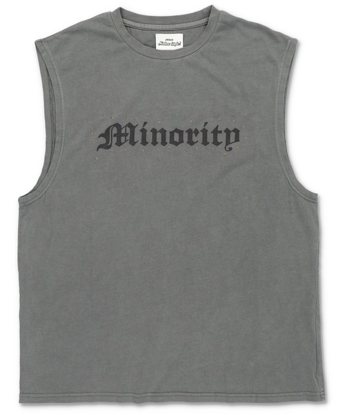 SPINNS（スピンズ）の「ピグメントノースリーブTシャツ/ストーンロゴ（Tシャツ/カットソー・メンズ・グレー/ブラック/ベージュ・ONESIZE）」の5枚目の写真