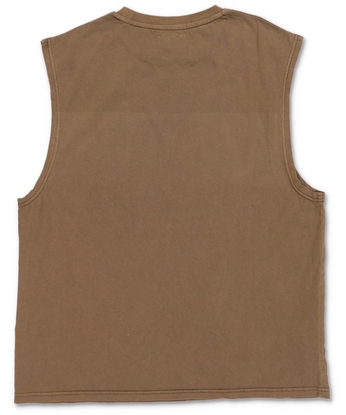 SPINNS（スピンズ）の「ピグメントノースリーブTシャツ/ストーンロゴ（Tシャツ/カットソー・メンズ・グレー/ブラック/ベージュ・ONESIZE）」の7枚目の写真