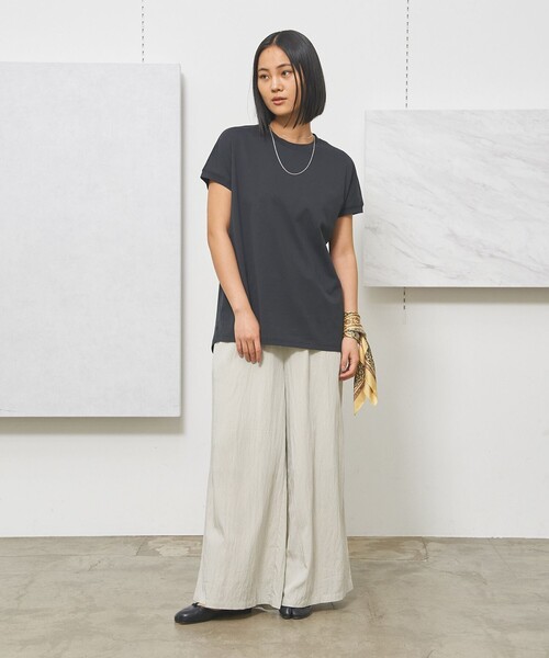J.PRESS YORK STREET(ジェイプレスヨークストリート)の「【WOMEN】キャップスリーブ Tシャツ(Tシャツ/カットソー・レディース・ブラック系/ライトグリーン系/スカイブルー系/ホワイト系・F)」の9枚目の写真