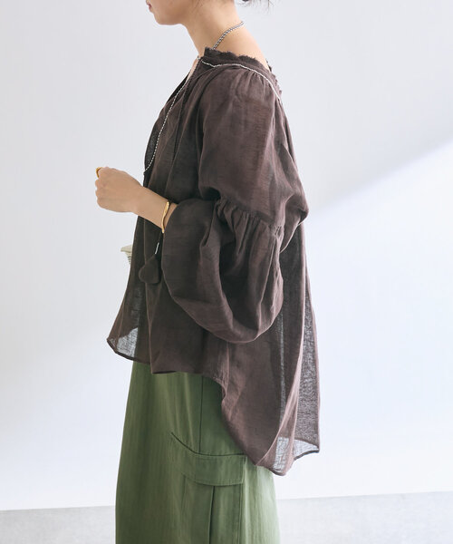 RIVE DROITE コットンリネンビーズ刺繍ブラウス RIVE DROITE（リヴドロワ）の「【à Nice （ア ・ニース